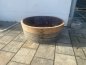 Preview: Miniteich aus abgeschliffenem, massiven Eichenholz – 60 Liter | Ø 63cm  Holzbottich aus Weinfass